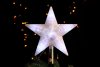 Верхушка на елку Звезда 22см 220В 31LED розовая мигающая
