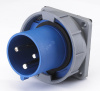 Вилка 2Р+РЕ 63А 220В IP67 для скрытой проводки