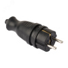 Вилка прямая каучуковая 230В 2P+PE 16A IP44 EKF DIY