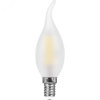 Лампа светодиодная LED 9вт Е14 теплый матовая свеча на ветру FILAMENT (LB-74)