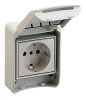 Розетка бытовая 16А с заземлением 2Р+Е IP65 на    панель