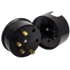 Разъем РШ-ВШ 32А 380В 3P+PE(ОУ) карболитовый черный Simple (AS-380-O-04)