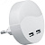 Ночник светодиодный 0.45w LED с датчиком освещенности и 2-мя USB выходами белый (FN1122)