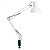 Светильник настольный 60w Е27 на струбцине белый (DE1430)