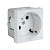 Розетка 45х45 PRO, с заземлением, белая , 45 град