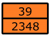 Знак для маркировки опасных грузов ''Номер ООН 39/2348'' ГОСТ Р 52290-2004 300х400 мм, пленка самокл