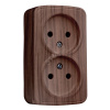 Розетка 2-местная ОП Минск 10А без заземления темное дерево (EGR10-102-40)