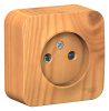 BLANCA Розетка наружная без заземления со шторками изолированный плоский, 16А, 250В, ясень