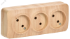 GLORY Розетка трехместная наружная без заземления сосна (ERH30-K34-10)