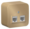 Розетка BLANCA наружная двойная компьютерная RJ45+телефонная RJ11, кат.5e, с изолирующей пластиной, 