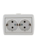 HATA Розетка двойная с заземлением белая
