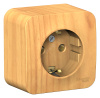 BLANCA Розетка наружная с заземлением без шторок с изолирующей пластиной, 16А, 250В, ясень