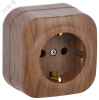 GLORY Розетка одноместная наружная с заземлением дуб