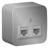Розетка BLANCA наружная двойная компьютерная RJ45+телефонная RJ11, кат.5e, с изолирующей пластиной, 