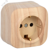 GLORY Розетка одноместная наружная с заземлением сосна (ERH11-K34-16)
