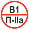 Знак ''Категории помещения по взрывопожарной и пожарной опасности В1 П-IIа'' 200х200 мм, пластик ГОС