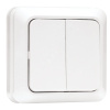 Рим Выключатель двухклавишный 10А белый (ENV10-023-10)