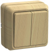 ОКТАВА Выключатель двухклавишный наружный сосна 10А (EVO20-K03-10-DC)