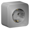 BLANCA  розетка наружная  с заземлением без шторок, 16А, 250В, алюминий