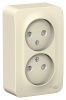 Розетка BLANCA наружная двойная, без заземления, со шторками, с изолирующей пластиной, 16А, 250В, мо