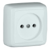 Розетка наружная с изоляционной пластиной белая (РА16-103)
