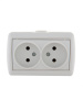 HATA Розетка двойная без заземления белая (710-0200-128)