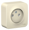 BLANCA Розетка наружная без заземления со шторками изолированный плоский, 16А, 250В, молочный