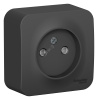 Розетка BLANCA наружная без заземления со шторками с изоляционной пластиной 16А 250В антрацит