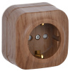 GLORY Розетка одноместная наружная с заземлением  с защитной шторкой дуб (ERH14-K24-16)