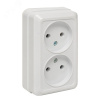 Розетка Рим двухместная 10А без заземления керамическая белая PROxima (ENR10-102-10C)