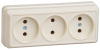 ОКТАВА Розетка тройная без заземления 10А наружная кремовая (ERO30-K33-10-DC)