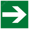 Знак эвакуационный E 02-01 ''Направляющая стрелка'' 200х200 мм, пластик с покрытием фотолюминесцентн