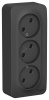BLANCA  розетка наружная  3-я без заземления без штор. изол.пл., 16А, 250В, антрацит