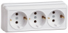 Розетка тройная с заземлением 16А белая (ERO31-K01-16-DC)