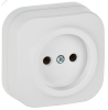 GLORY Розетка 1-местная для открытой установки без заземления без защитных шторок 10А РС20-2-ХБм бел