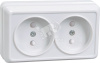 Розетка двойная без заземления со шторками 10А