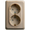 ЭТЮД Розетка угловая двойная открытой установки с заземлением со шт. 16А 250B, сосна
