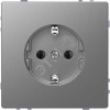 Розетка D-Life 16А с заземляющим контактом без    шторок сталь нержавеющая SD
