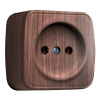 Розетка 1-местная ОП Минск 10А без заземления темное дерево (EGR10-022-40)