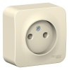 BLANCA  розетка наружная  без заземления без шторок, 16А, 250В, молочный