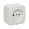 Розетка Минск одноместная ОП 10А без заземления белая Basic