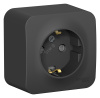 BLANCA Розетка наружная с заземлением со шторками изолированный плоский, 16А, 250В, антрацит