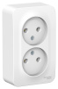 BLANCA Розетка наружная двойная без заземления, без шторок, с изолирующей пластиной, 16А, 250В, белы