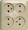 ЭТЮД Розетка четырехместная наружная без заземления без шторок 16А 250B кремовая