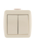 HATA Выключатель двухклавишный бежевый