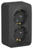 BLANCA  розетка наружная  двойная с заземлением без шторок, 16А, 250В, антрацит