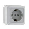 Рим Розетка 16А с заземлением белая с защитными шторками (ENR16-028-100)