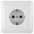 ПРИМА Розетка наружная с заземлением белая индивидуальная упаковка