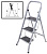 Лестница-стремянка стальная, 3 широкие ступени, Н=105 см, вес 4.7 кг