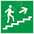 Этикетка самоклеящаяся 150х150мм Направление к эвакуационному выходу (по лестнице направо вверх)